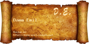Damm Emil névjegykártya