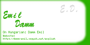 emil damm business card